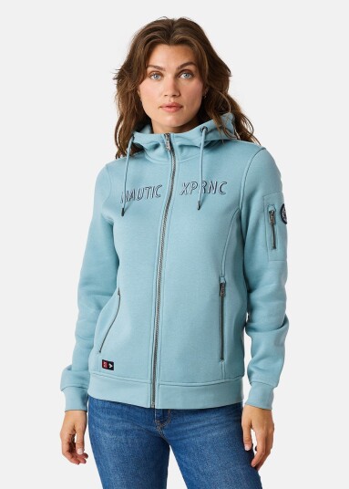 Nautic Experience Marstrand Zip Hood W Ii Sage Green 42 Hoodies