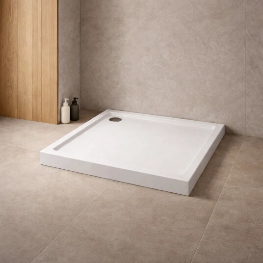 COLUMBUS Dusjkar | Kvadratisk | Høy utgave | Nordisk Hvit 100x100x14