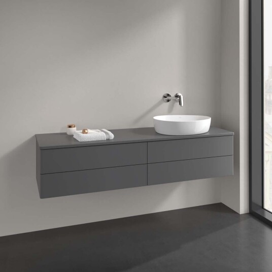 Villeroy & Boch Antao Servantskap med 4 skuffer 160x50x36 cm u/lys Antrasitt Matt Villeroy & Boch Antao Servantskap med 4 skuffer 160x50x36 cm u/lys Antrasitt Matt