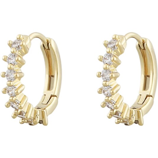 Snö of Sweden Nuit small ring ear gold/clear,  Snö of Sweden Øredobber