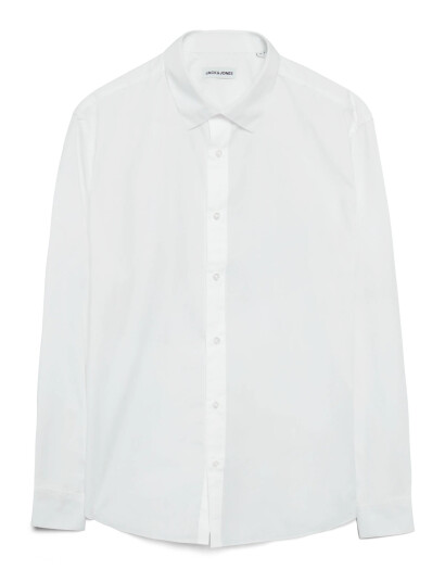 Jack & Jones Jjjoe Shirt Ls Plain - White - XXL Jack & Jones Jjjoe Shirt Ls Plain - White - XXL