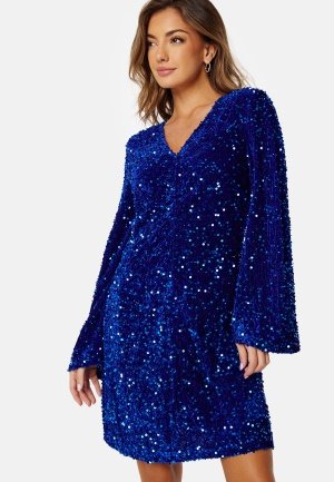 VILA Barina Glitter Dress Navy Blazer S