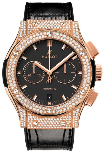 Hublot Herreklokke 541.OX.1181.LR.1704 Classic Fusion Sort/Lær Ø42 Hublot Herreklokke 541.OX.1181.LR.1704 Classic Fusion Sort/Lær Ø42