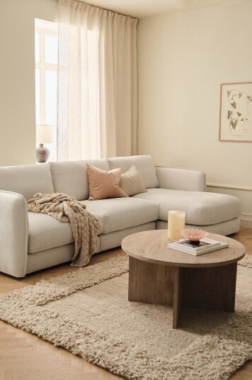 Nord Komfort Sofa Darwin 2 seter med sjeselong Hvit Nord Komfort Sofa Darwin 2 seter med sjeselong Hvit