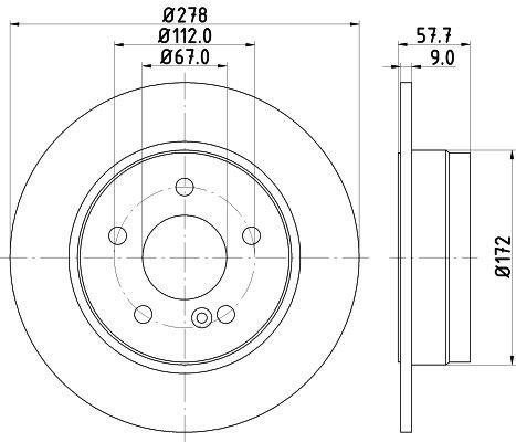 Bremseskive HELLA 8DD 355 114-181 Bremseskive HELLA 8DD 355 114-181