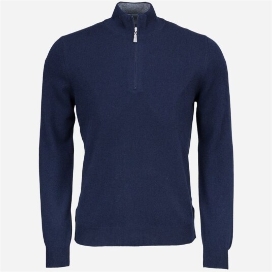 Half Zip Wool-Cashmere Navy Half Zip Wool-Cashmere Navy