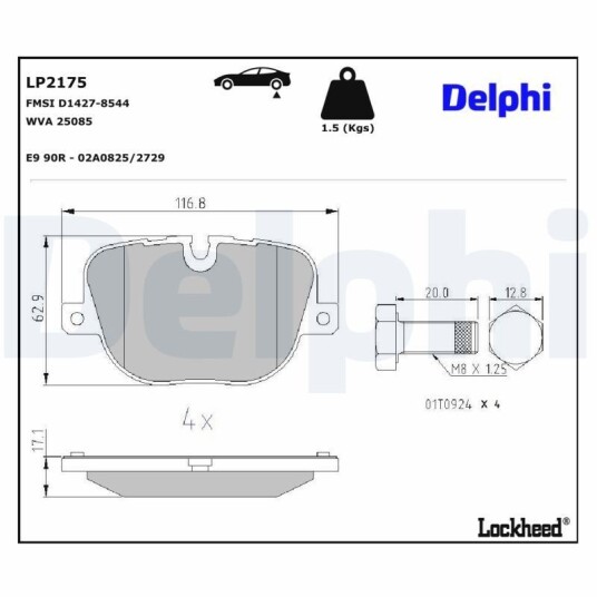 Bremseklosser DELPHI LP2175