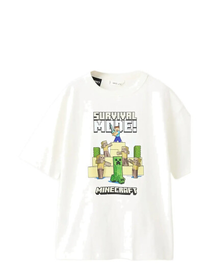 Mango Minecraft Cotton T Shirt Cream 9 10 Mango Minecraft Cotton T Shirt Cream 9 10