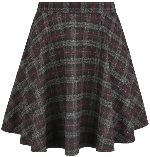 Banned Retro Kort skjørt - Rock Check Flared Skirt - XS til 4XL - Damer - grå-lilla Banned Retro Kort skjørt - Rock Check Flared Skirt - XS til 4XL - Damer - grå-lilla