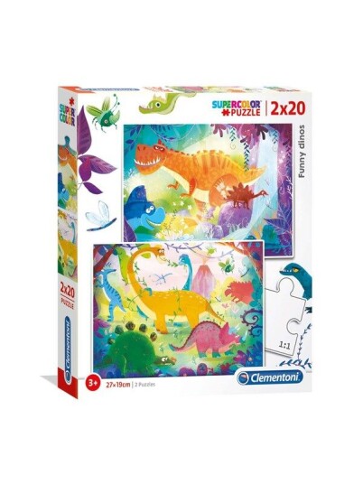 Clementoni Puzzle Funny dinosaurs 2x20st. Gulv