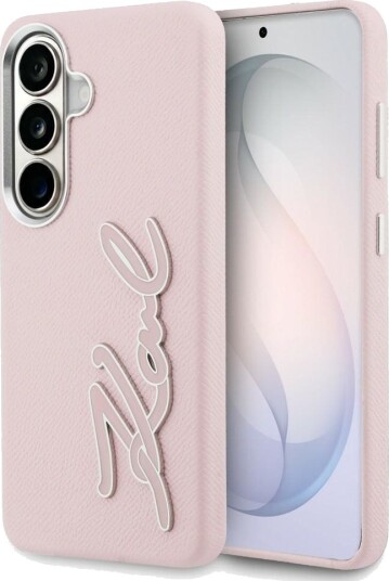 Karl Lagerfeld Rosa Mobildeksel med Metall- og Resinlogo til Samsung Galaxy S26
