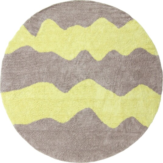 Rundt teppe Amira Natural Cotton Shaggy taupe/gul Størrelse: Ø 240 cm