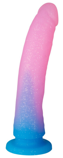 baseks Graduert Glitter Stor Blå Dildo 22,5 cm   - Blå