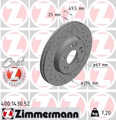 Bremseskive ZIMMERMANN 400.1430.52