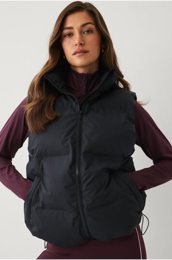 Ellos STUDIO   Vest Rubber Coated Puffer Vest   Svart