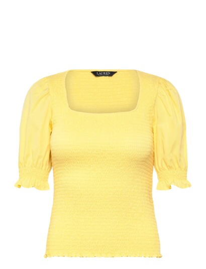 Lauren Ralph Lauren Refined Cotton Jrsy Knt Pullover Yellow S
