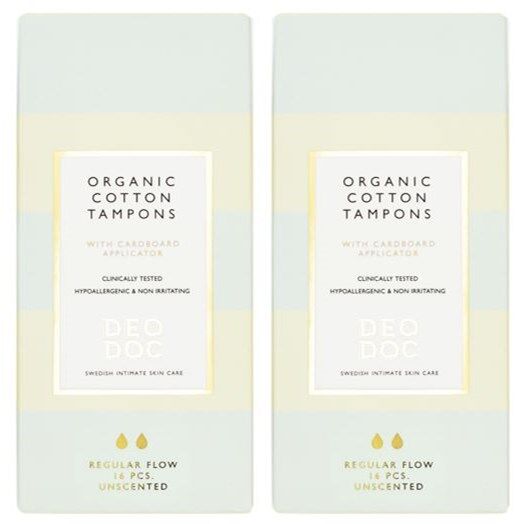 DeoDoc Organic Cotton Tampons Regular 2-pack DeoDoc Organic Cotton Tampons Regular 2-pack