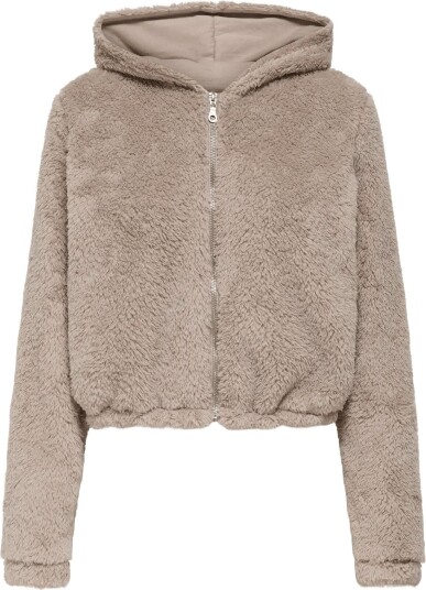 Only Play Onpcas Fluf Hood Fz Ls Swt Beige L Only Play Onpcas Fluf Hood Fz Ls Swt Beige L