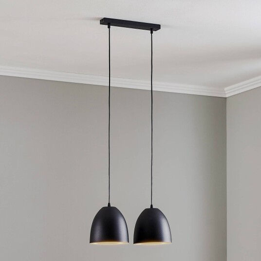 EMIBIG LIGHTING Hengelampe Lenox 2 lyskilder svart/gull