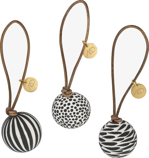 Mette Ditmer Globe Baubles, 3-Pack - BLACK - 3.5X12 cm
