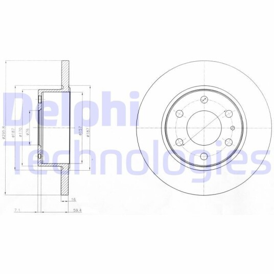 Bremseskive DELPHI BG4165 Bremseskive DELPHI BG4165