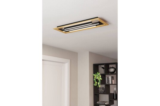 Taklampe Eglo Tirrenara 780x305 mm Svart/Brun Taklampe Eglo Tirrenara 780x305 mm Svart/Brun