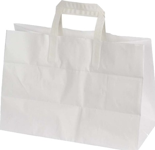 Papirbærepose 350 X 170 X 245 Mm Flat Bag Papir Hvid Pakke A 200 Stk Palle 30 Pakker Palle A 30