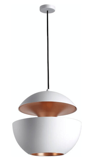 Here Comes The Sun Taklampe Hvit & Kobber Ø45 cm