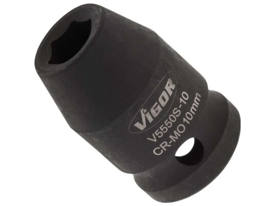 Vigor V5550s-10, Stikkontakt, 1/2", Metrisk, 1 Hoder, 10 Mm, Matt