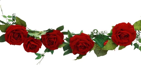 Chaks Blomster-girlander Roser Røde i Fløyel Deluxe 13991