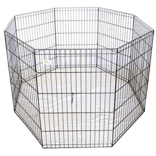Svart Innhegning/Valpegrind 8 Seksjoner 60x76cm for Hunder