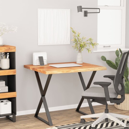  Vegghylle 90x80x3,8 cm rektangulær heltre akasie naturlig kant