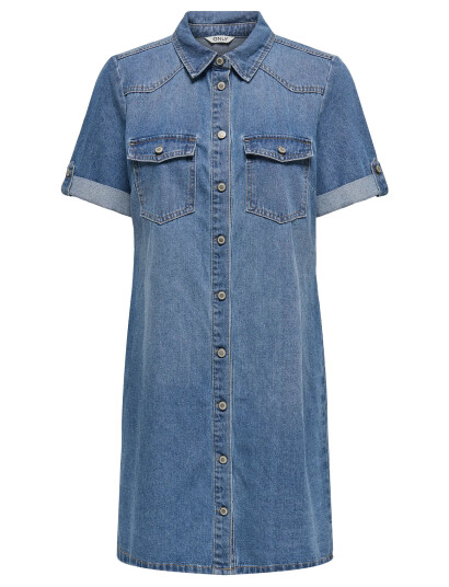 ONLY Onllisa S/S Dnm Dress Gua Noos - Blue - XS