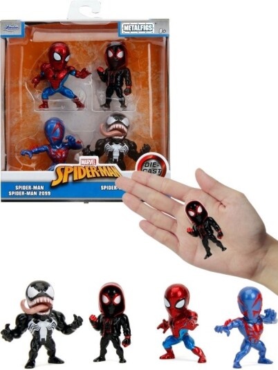 SpiderMan die-cast figursett 4 figurer i metall 6 cm høye SpiderMan die-cast figursett 4 figurer i metall 6 cm høye