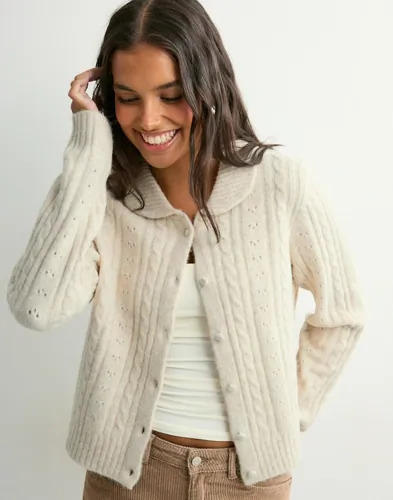 Neo Noir Beige Emelie Knit Cardigan Neo Noir Beige Emelie Knit Cardigan
