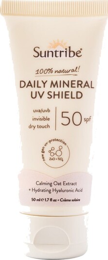 Suntribe Ansiktssolkräm med Ekologiska Mineraler SPF 50 50 ml   Organic Mineral UV Shield SPF 50