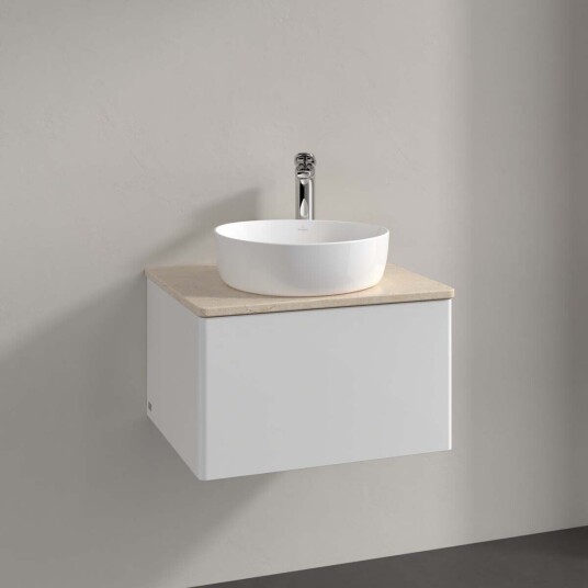 Villeroy & Boch Antao Servantskap med 1 skuff 60x50x36 cm u/lys Hvit Blank/Crème Villeroy & Boch Antao Servantskap med 1 skuff 60x50x36 cm u/lys Hvit Blank/Crème