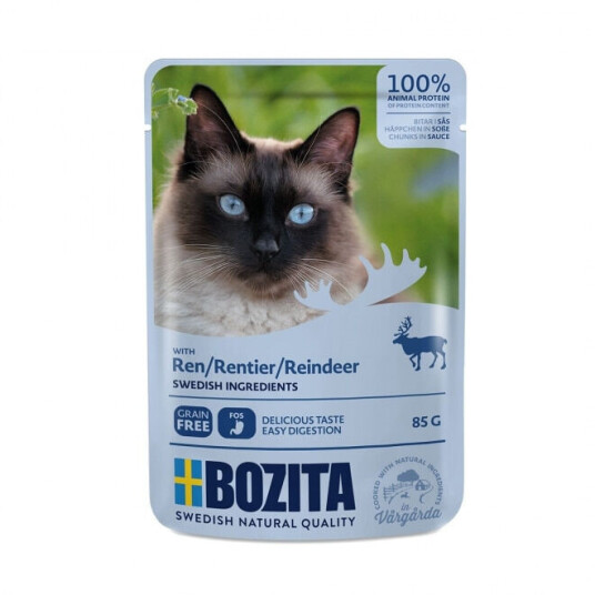 Bozita Våtfôr Biter i Saus med Ren for Katt 85 g