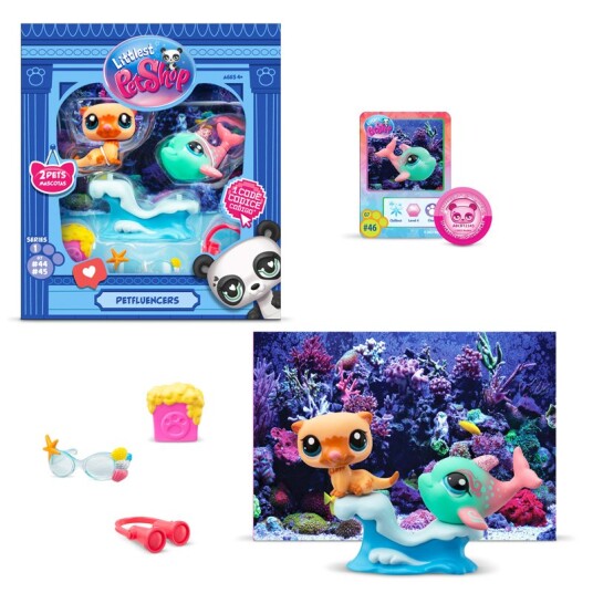 Littlest Pet Shop Petfluencer Figursett m/ tilbehør Shellfie Fun
