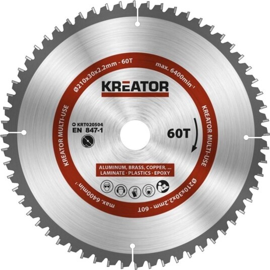 Kreator Sirkelsagblad Universal 60 Tenner Ø210mm