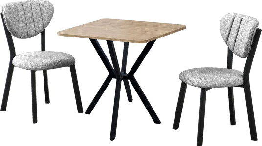 Krylor spisegruppe bord 70 cm + 2 stoler - Grå Valnøtt