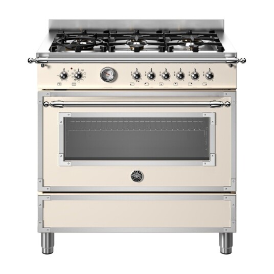 Bertazzoni Heritage Series HER96L1EAVT Gasskomfyr Kremfarget Bertazzoni Heritage Series HER96L1EAVT Gasskomfyr Kremfarget