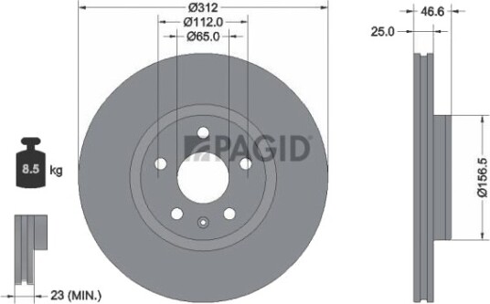 PAGID 56432NC Bremseskive PAGID 56432NC Bremseskive