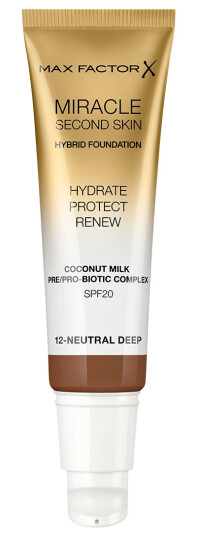 Max Factor Miracle Second Skin Foundation 12 Neutral Deep SPF20 30ml