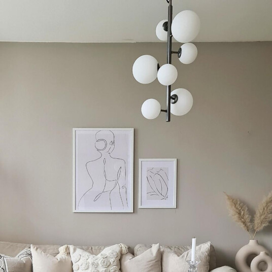Aneta Lighting Molekyl takpendel vertikal - Tinn/Opalhvit