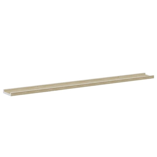 vidaXL Vegghyller 4 stk hvit og sonoma eik 115x9x3 cm vidaXL Vegghyller 4 stk hvit og sonoma eik 115x9x3 cm