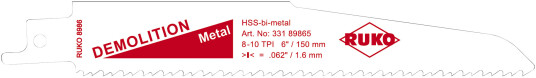 Bajonettsagblad m/metall 150mm-10TPI pk/5