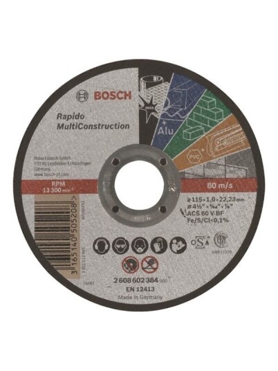 Bosch Kappeskive Rett Rapido Multi Construction 115 mm
