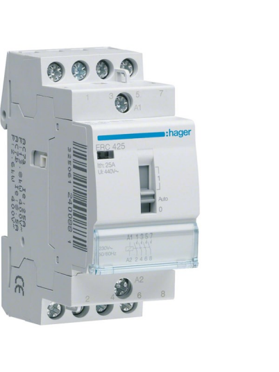Hager Relay 25a 4no 230v 2m (3250612400881)