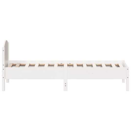 vidaXL Sengeramme med hodegavl hvit 75x190 cm heltre furu 8721012428102